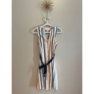 Vintage Striped Dress with Belt
